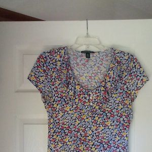 Ralph Lauren, Medium, Red White Blue Yellow Print